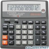 Citizen 006104 калькулятор настольный sdc-620ii 12 разрядов, двойное питание, 156 159 32 мм, серый 2208384