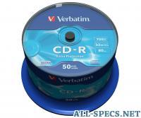 Verbatim CD-R 700Mb 52x 50шт Cake Box 580225
