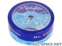Verbatim CD-R 700Mb 52x 25шт Shrink 580256
