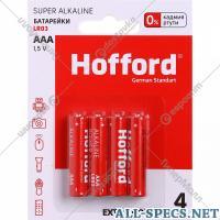 Hofford Элементы питания «Hofford» LR 03, ААА, 1.5 V, 4 шт